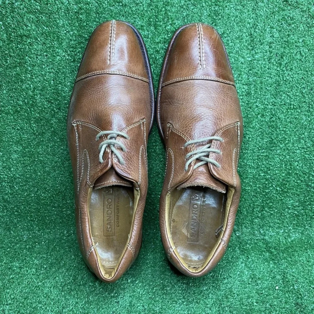 Sandro‎ Brown Cognac MEN Split Toe Laceup Casual Comfort Sole Shoes Size 11.5 D